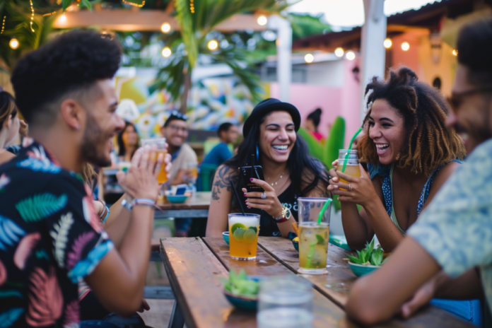 36% dos integrantes da Geração Z no Brasil consomem álcool apenas uma vez por mês ou com menor frequência. Foto: Midjourney